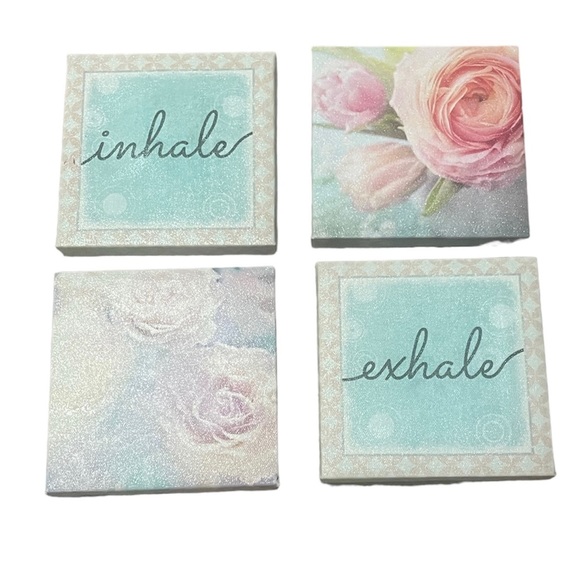 Set of 4 Flower Inhale Exhale Decorations - Picture 1 of 2